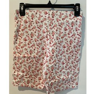 Floral Biker Shorts-Forever 21